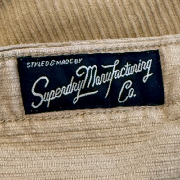 Superdry Mens Shirt Large Tan Cord Corduroy Field Shirt Overshirt Workwear XL - Picture 6 of 7